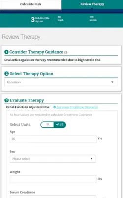 AnticoagEvaluator android App screenshot 2